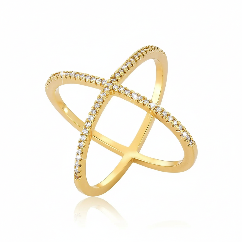 Anillo cruzado circonias