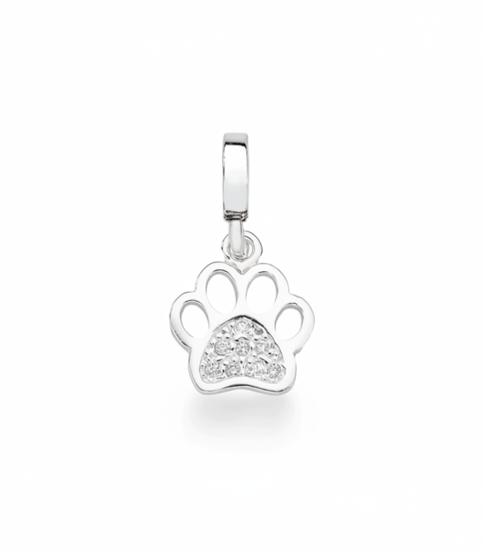 Charm Pata Brillante en Plata 925
