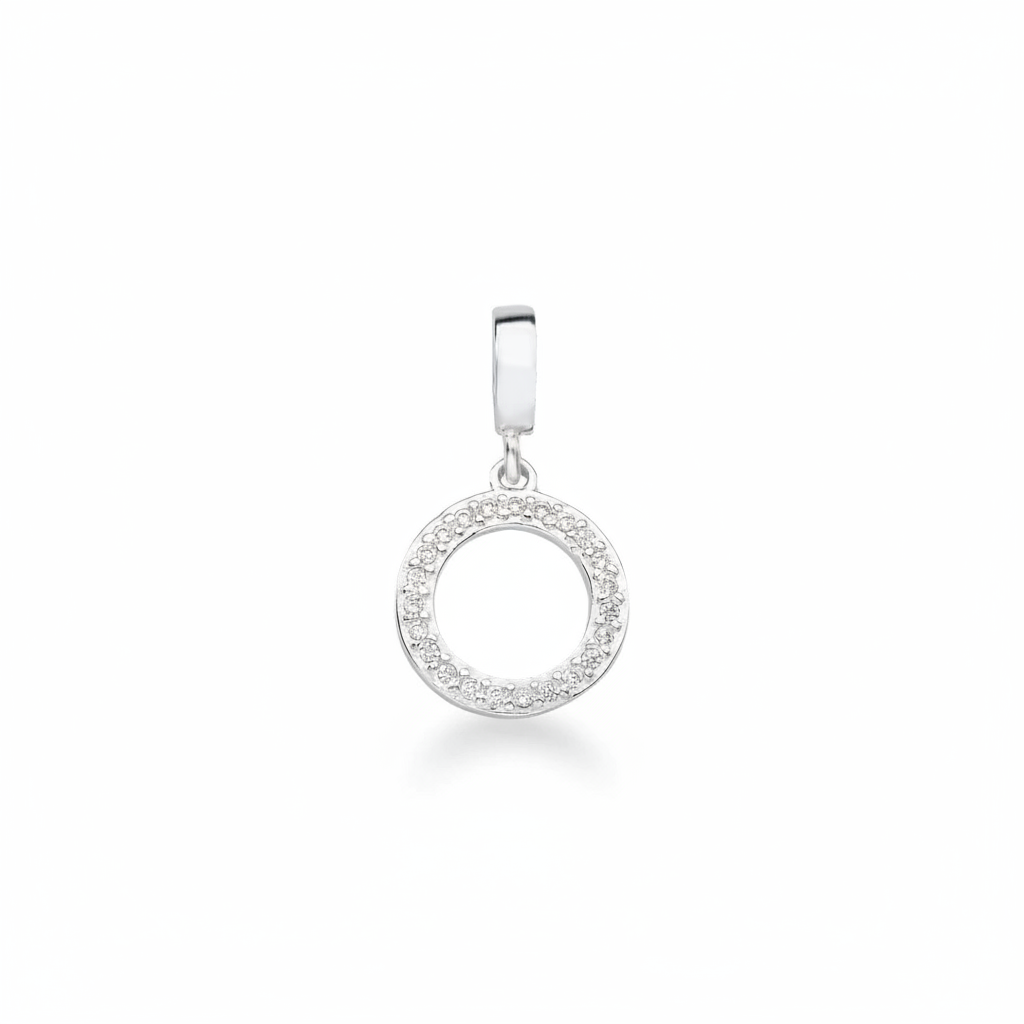 Charm círculo brillo infinito plata 925